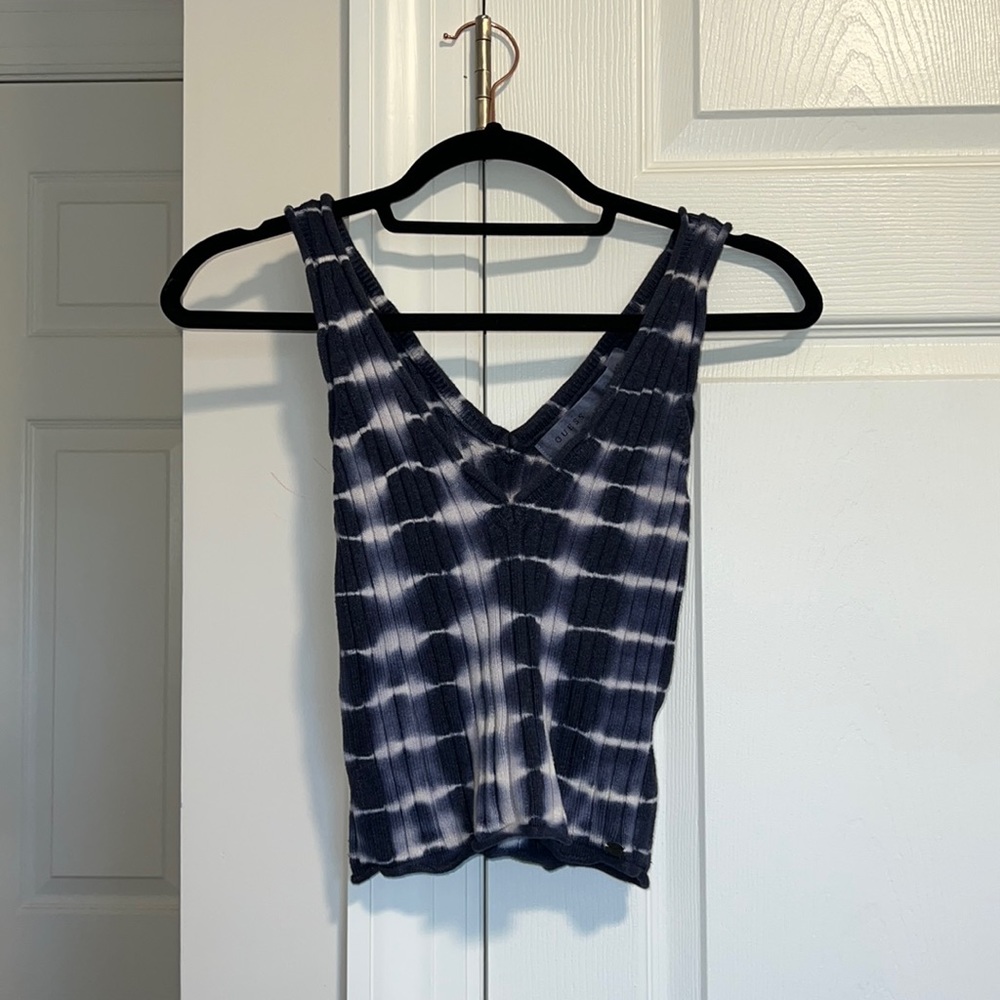 GUESS Blue Tie-dye Sweater Crop Top
